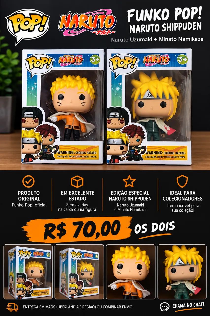 Funko Pop Naruto + Minato - Naruto Shippuden