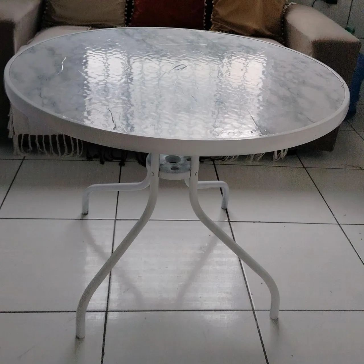 Mesa de vidro área externa 