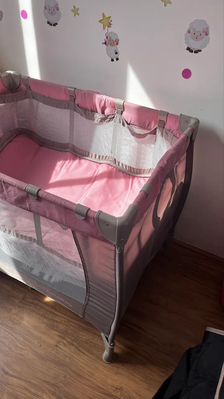 Berço portátil Rosa  - Foto 2