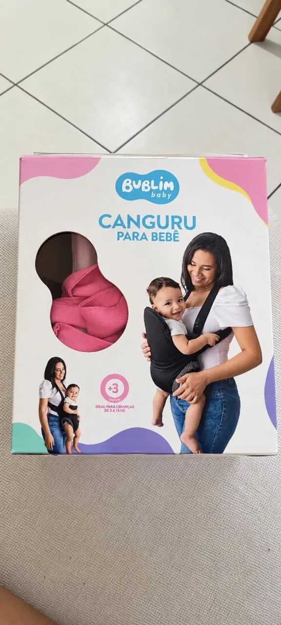 CANGURU PARA BEBÊ MENINA NA CAIXA