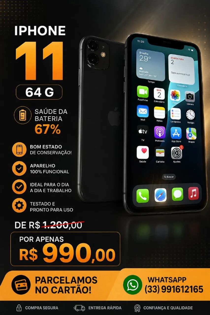 ? IPHONE 11 64GB DISPONÍVEL! 