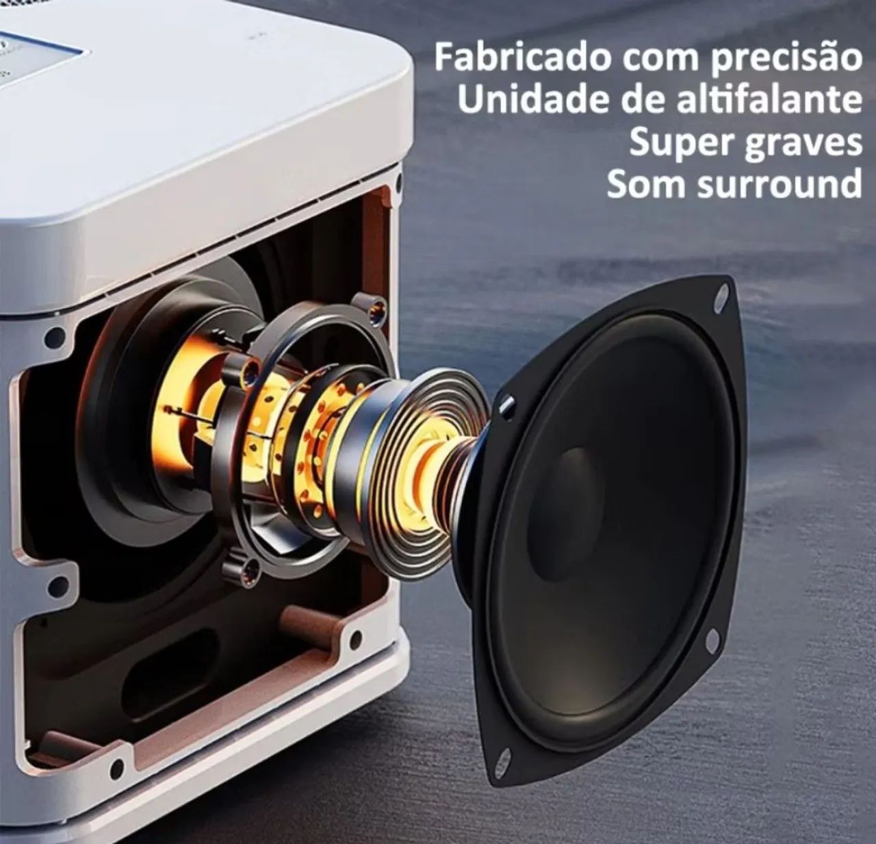 Caixa de som portátil karaokê com 2 microfones sem fio  - Foto 5