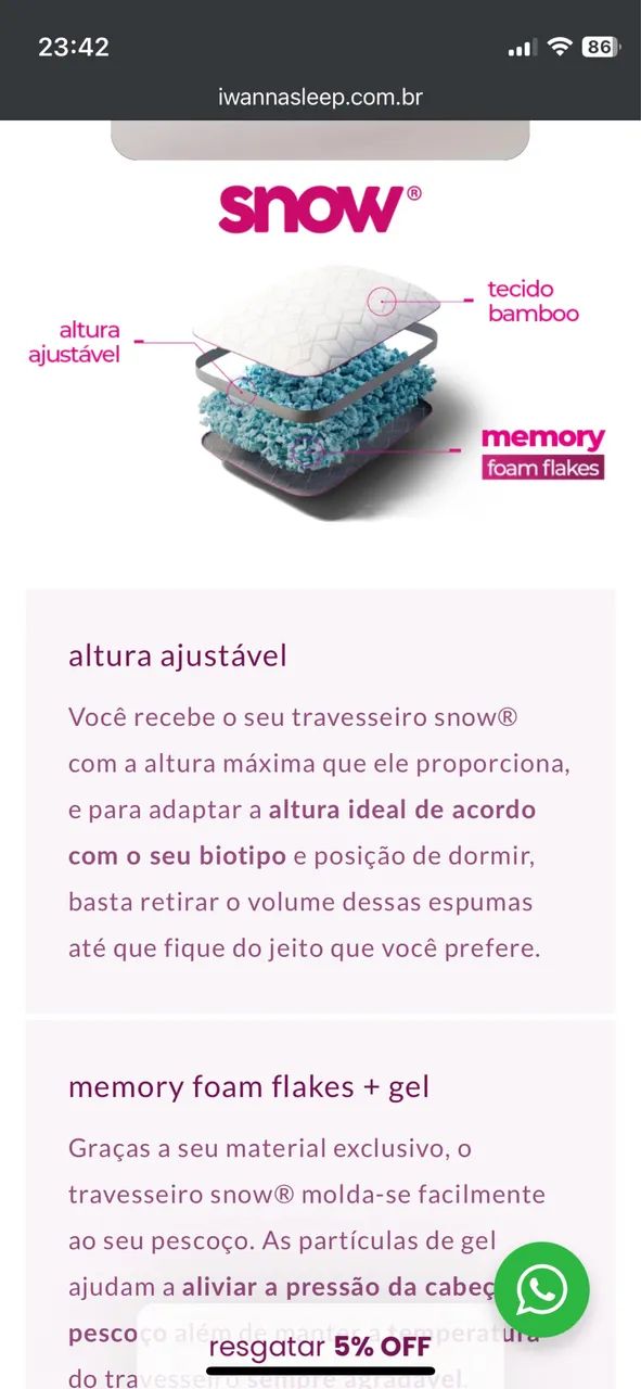 Travesseiro snow i wanna sleep - Foto 3