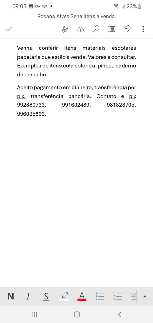 Vendo itens material escolar e papelaria.