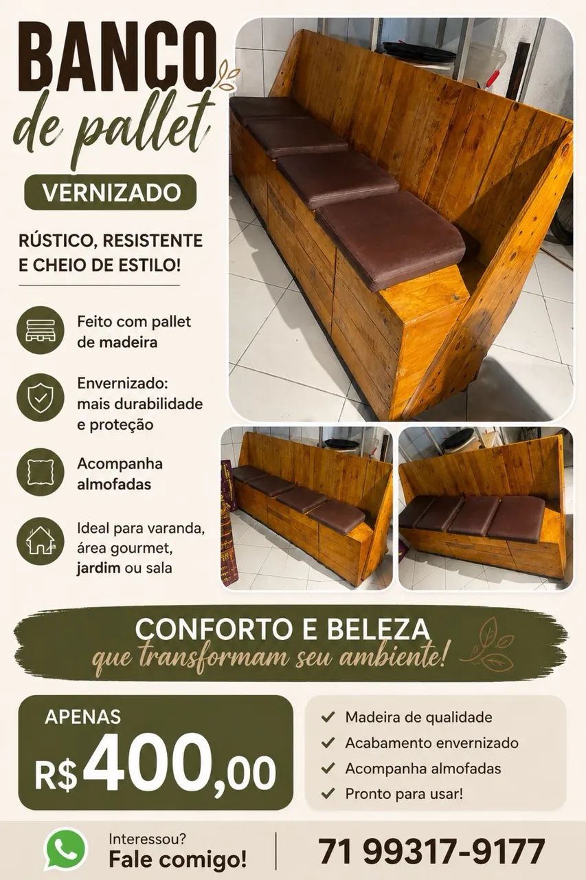 Sofá Banco em Pallet