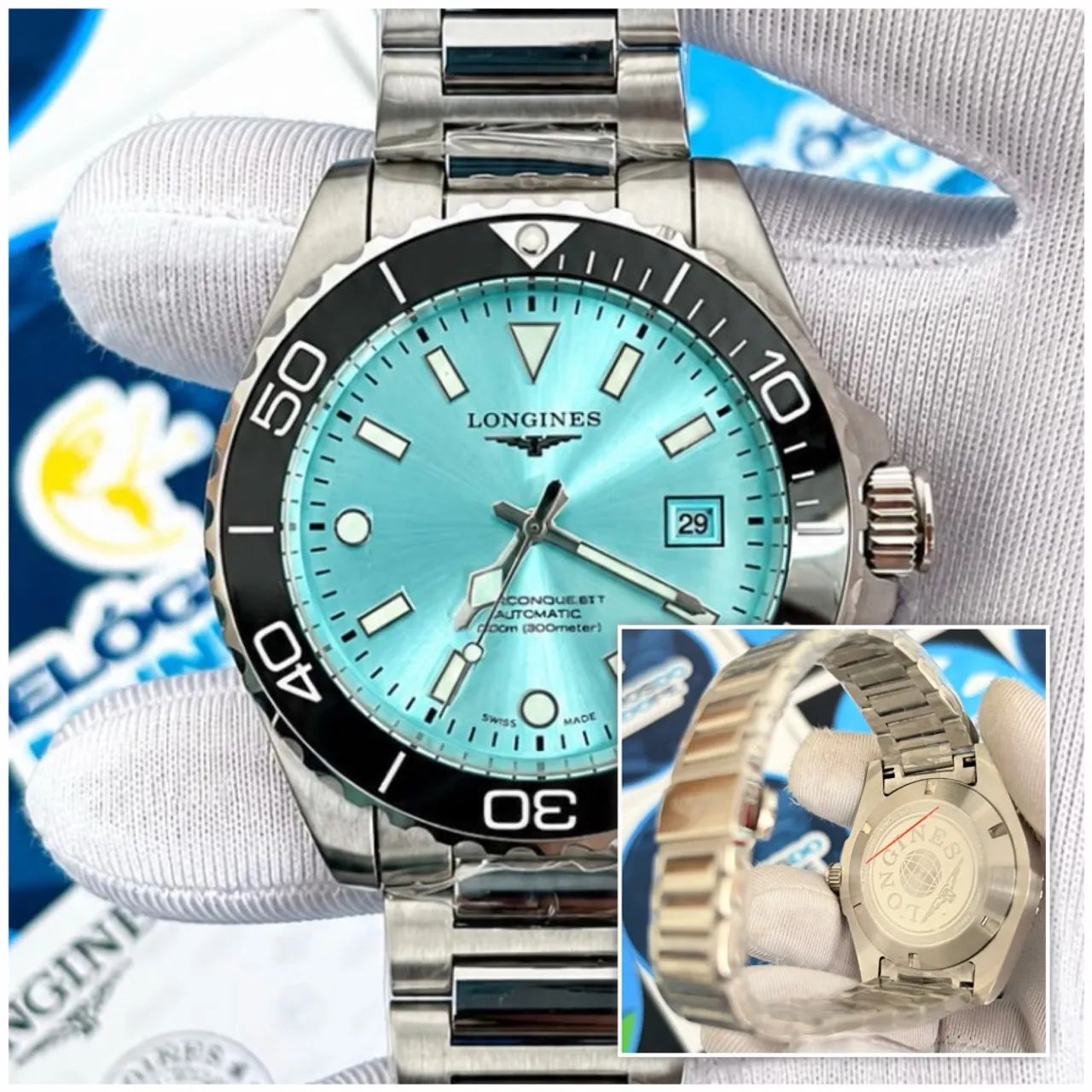 RELÓGIO LONGINES HYDROCONQUEST ICE BLUE AUTOMÁTICO 