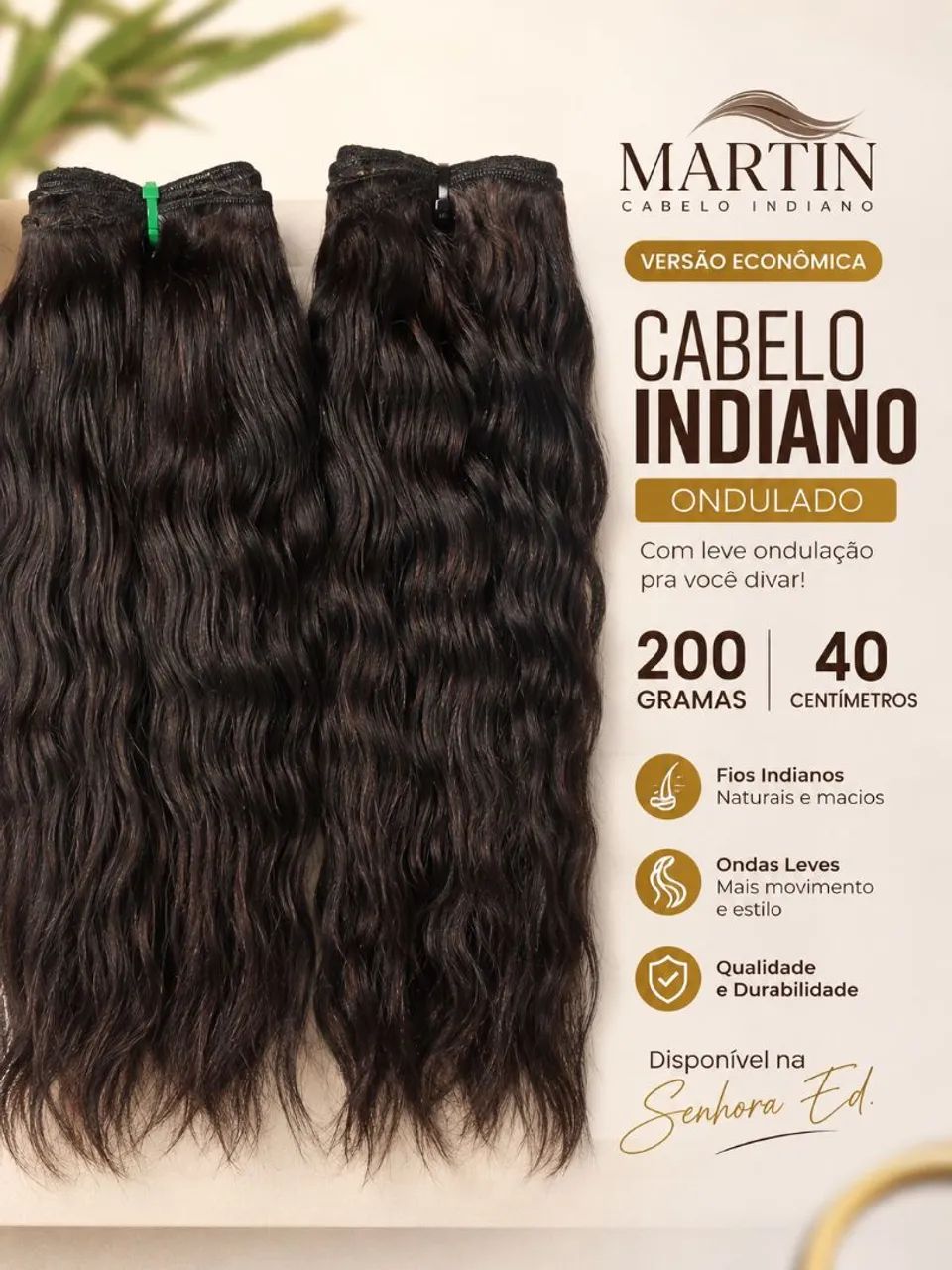 Cabelo indiano de alta qualidade.