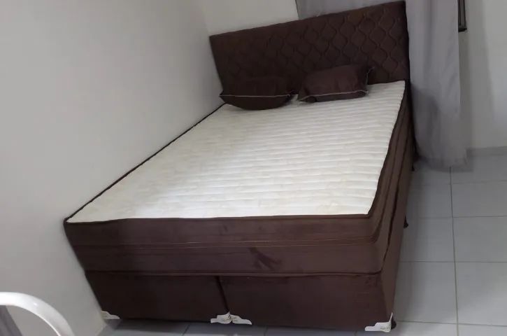 Cama Box Queen Size 1,58m x 1,98m Prime Pocket Sued