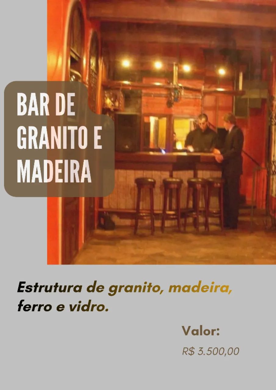 Bar com armário, bancada e prateleira 