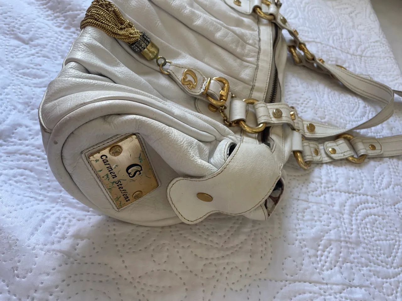 Bolsa Carmem Steffens original. Cor off white. - Foto 3