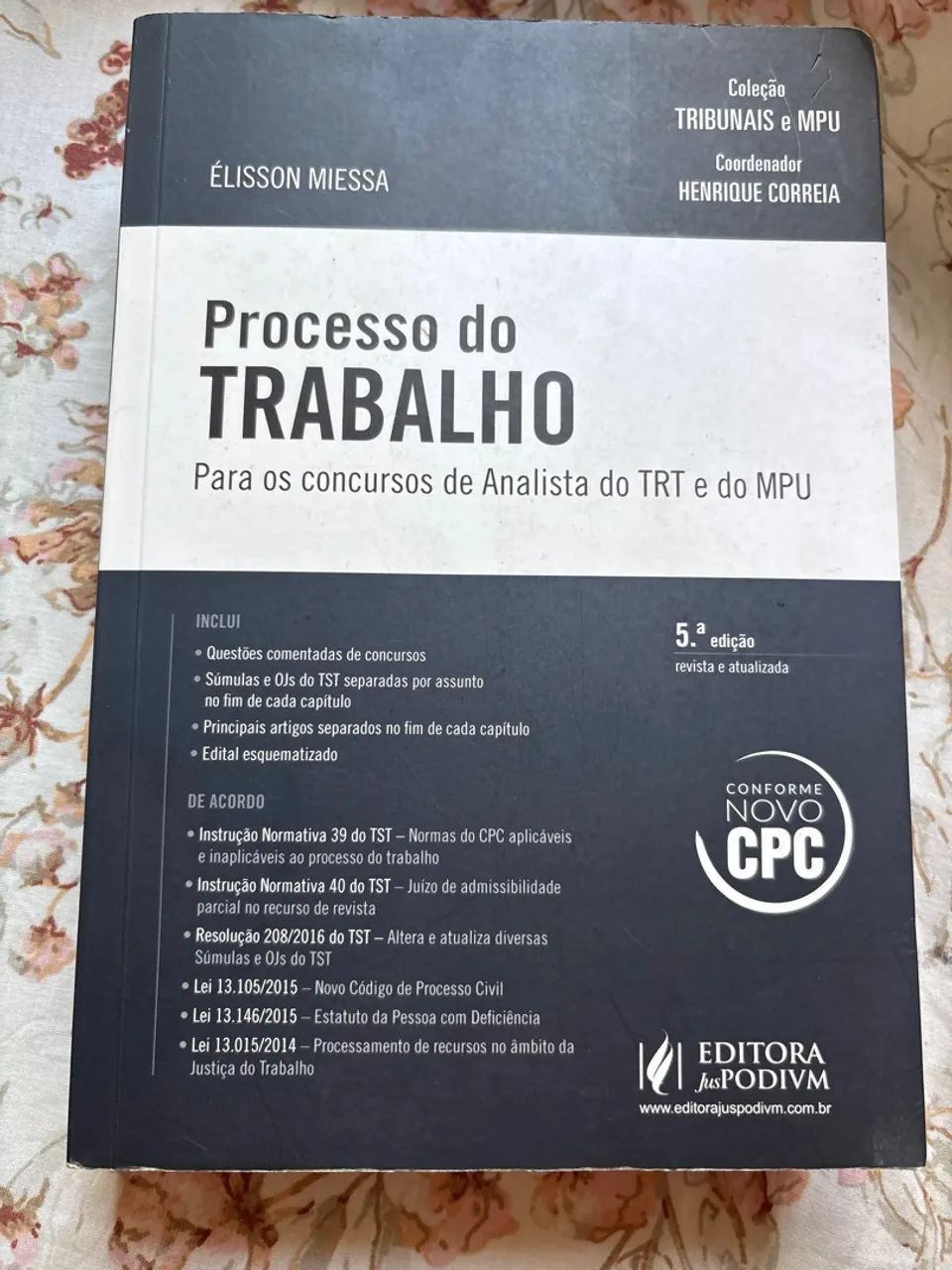 Livro de Processo do Trabalho de Elisson Miessa
