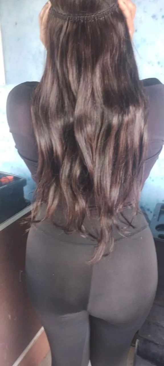 Vendo 3 telas de cabelo Humano 57cm 44cm - Foto 3