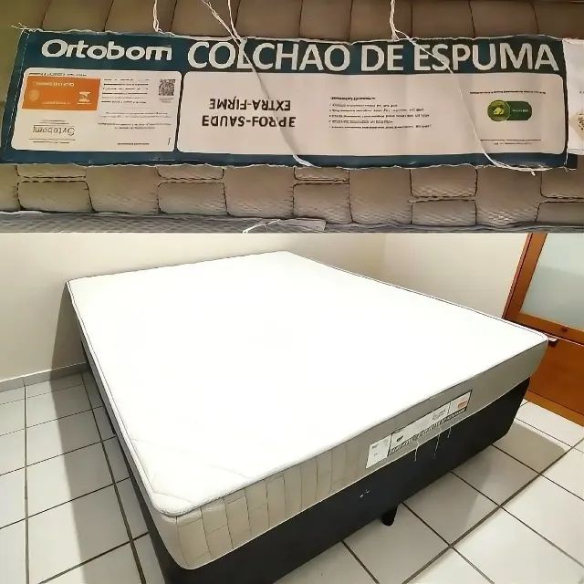 Cama Box Queen Ortobom + Colcão extra firme - Foto 2