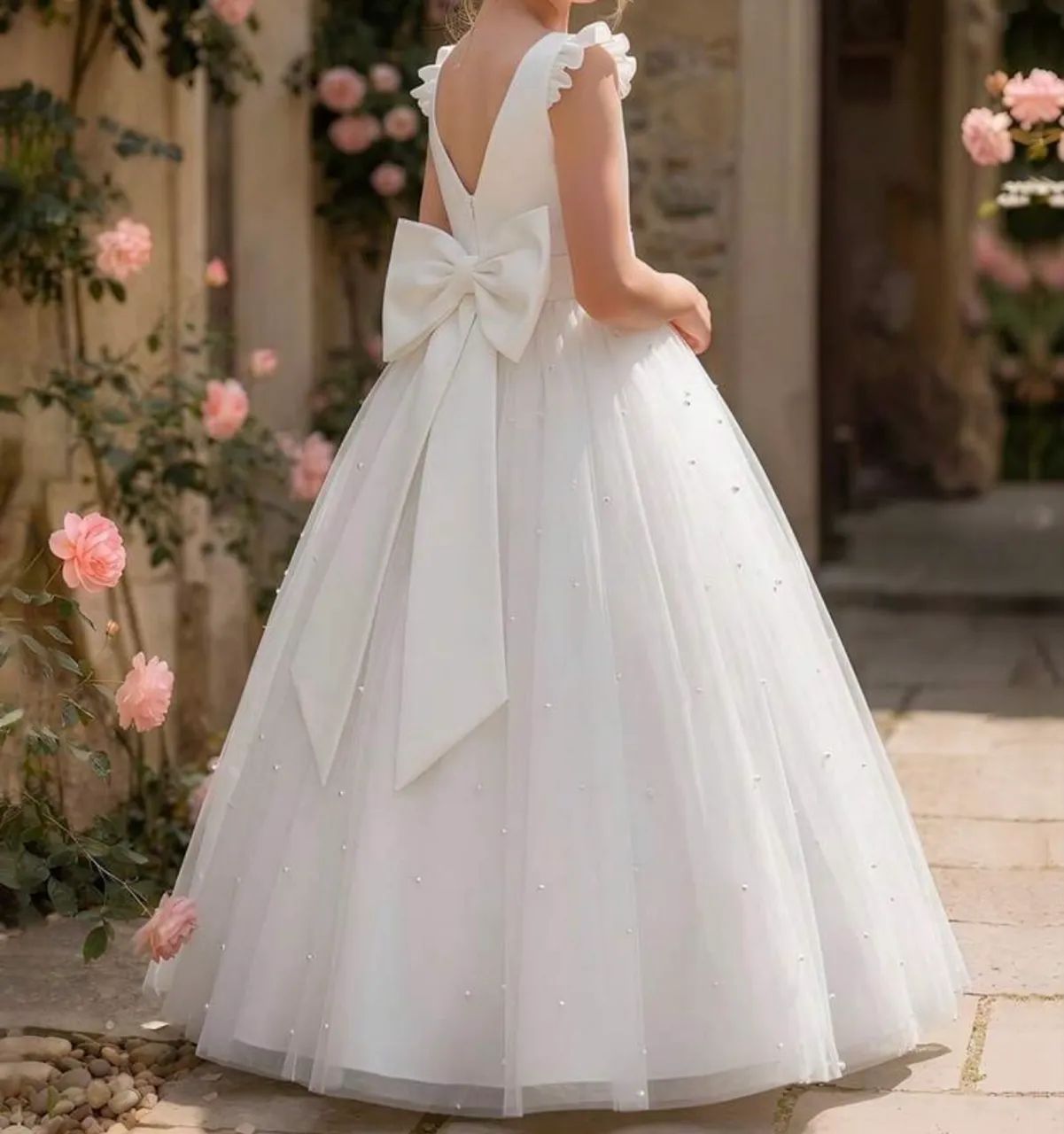 Vestidos de Daminhas TAM 4 e 12 cetim e tule 