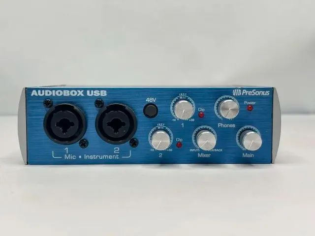 Interface De Áudio Presonus Audiobox Usb Azul E Prata 2 Canais