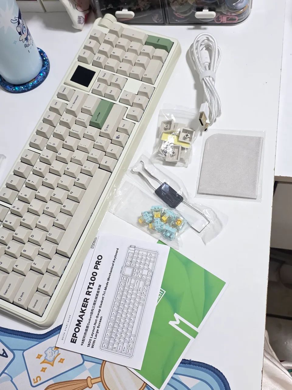 teclado mecânico epomaker rt100 pro com tela - Foto 4