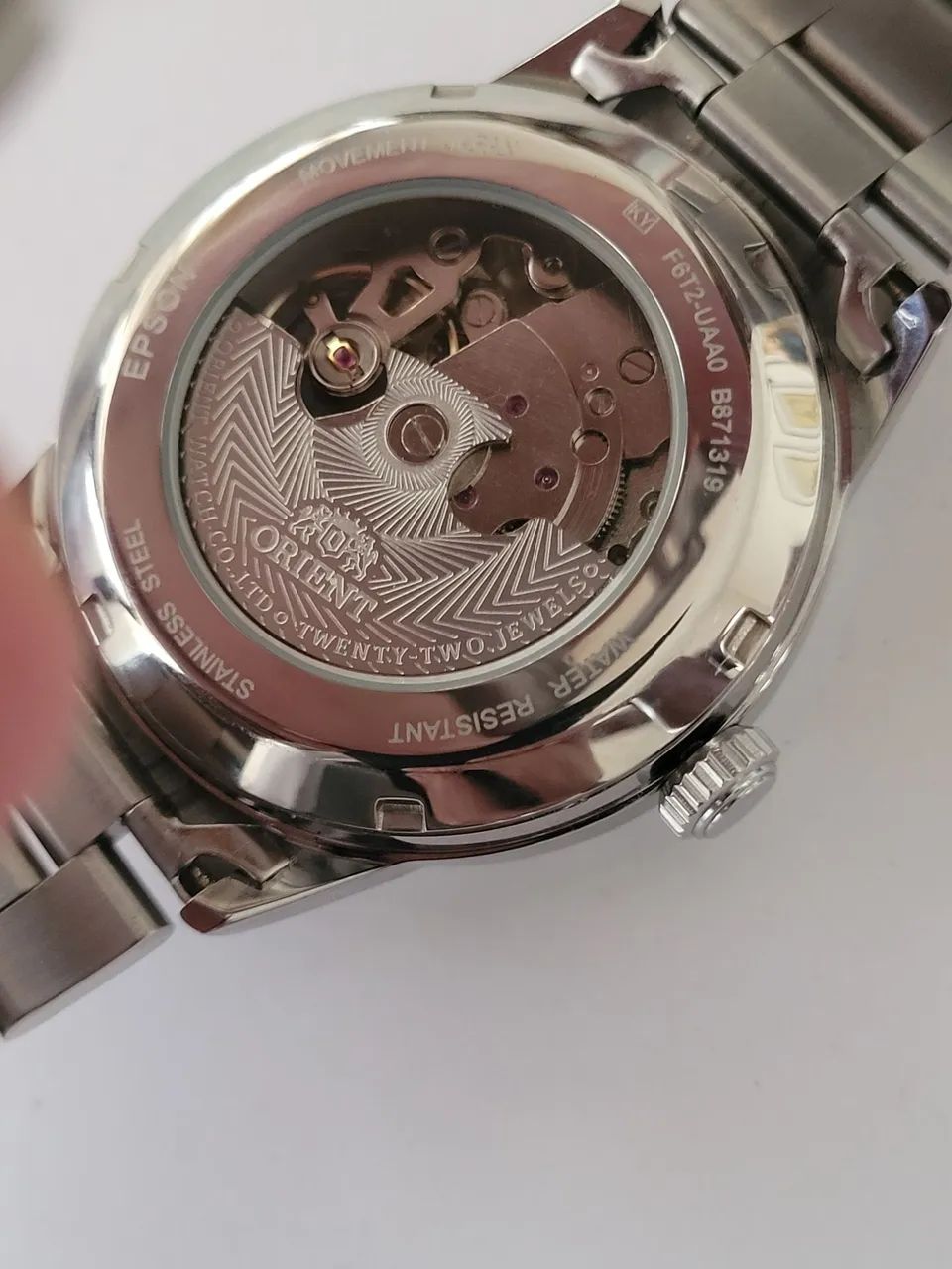 Relógio orient automático open Heart dial Azul 42mm  - Foto 5