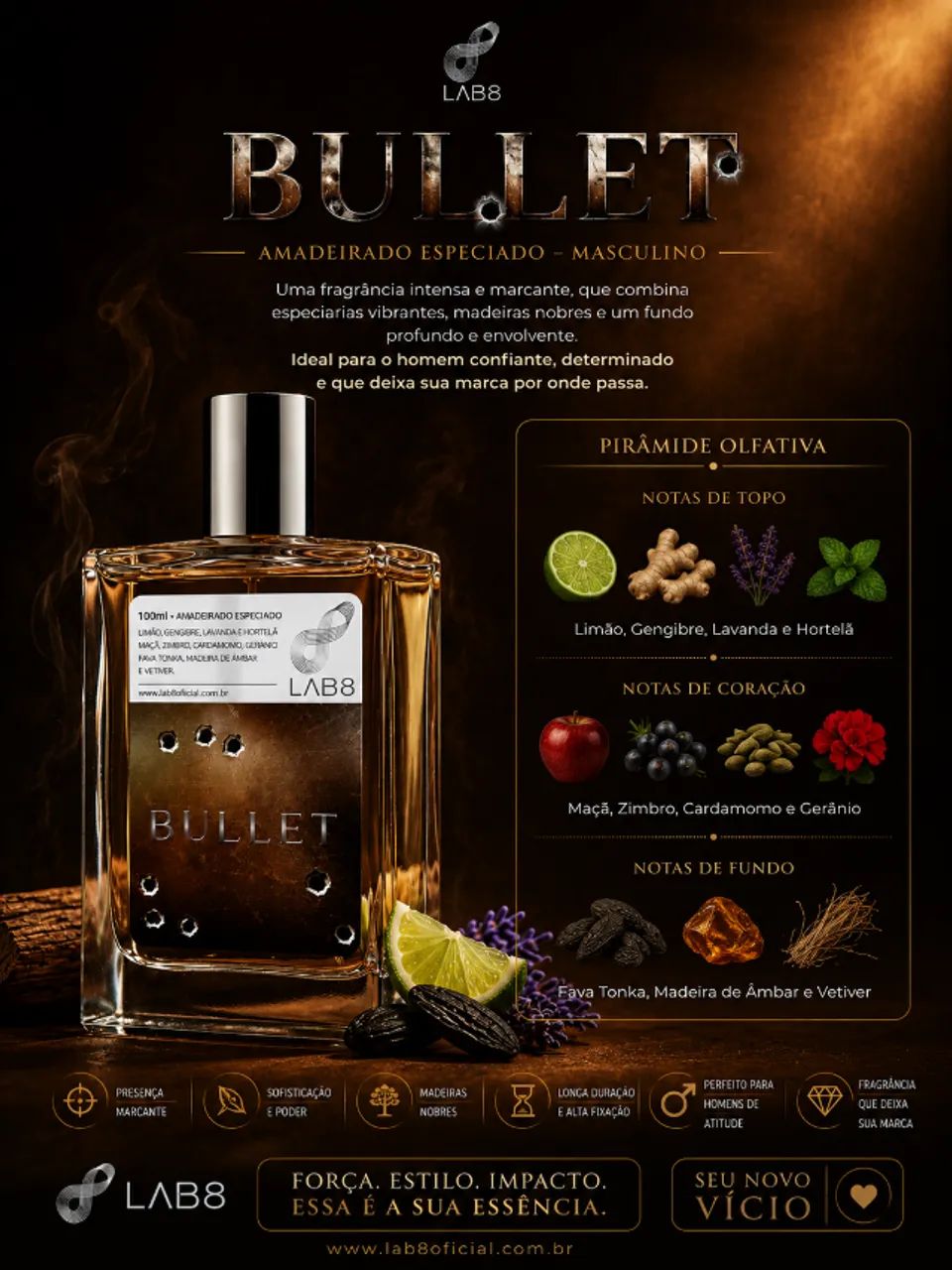 Perfume Bullet - LAB 8 - 100ML - Foto 3