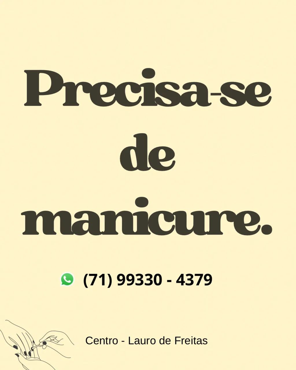 Precisa-se de Manicure 