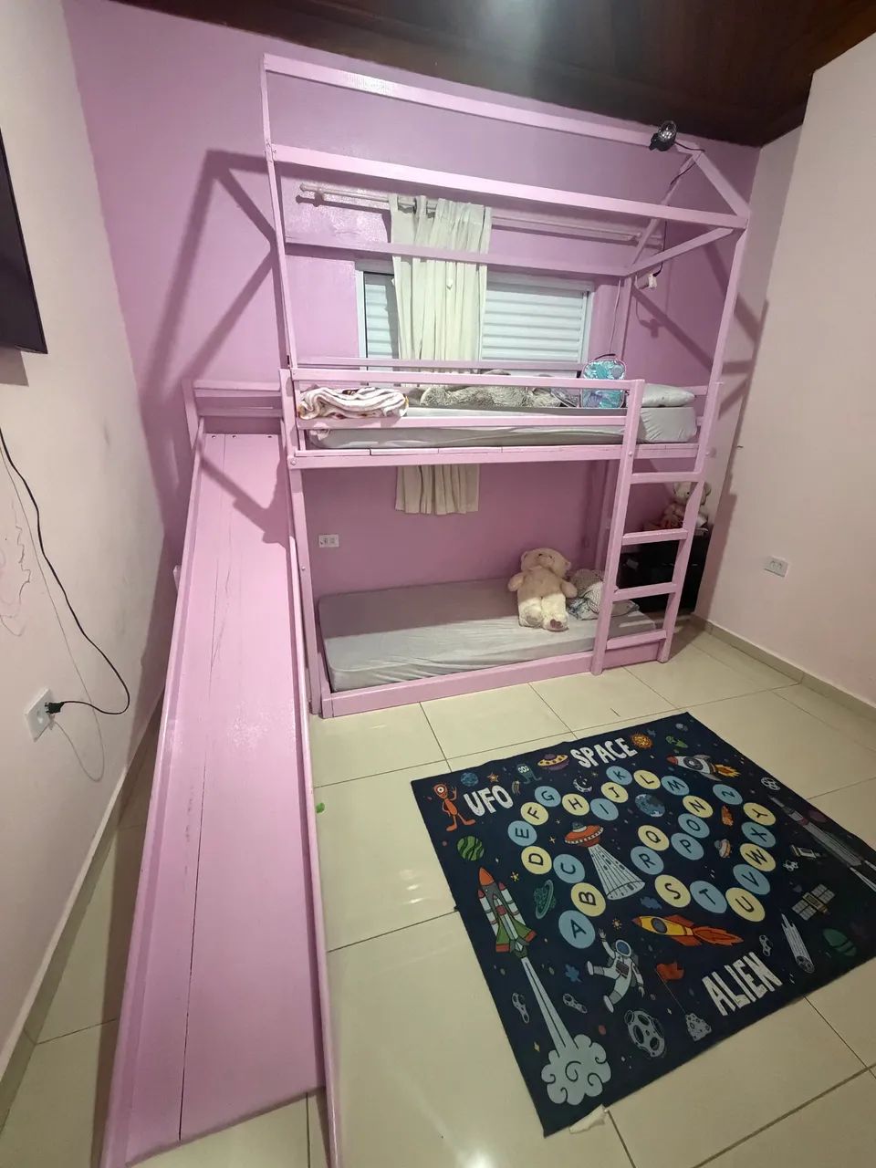 Cama beliche com escorregador reforçada madeira lei - Foto 2