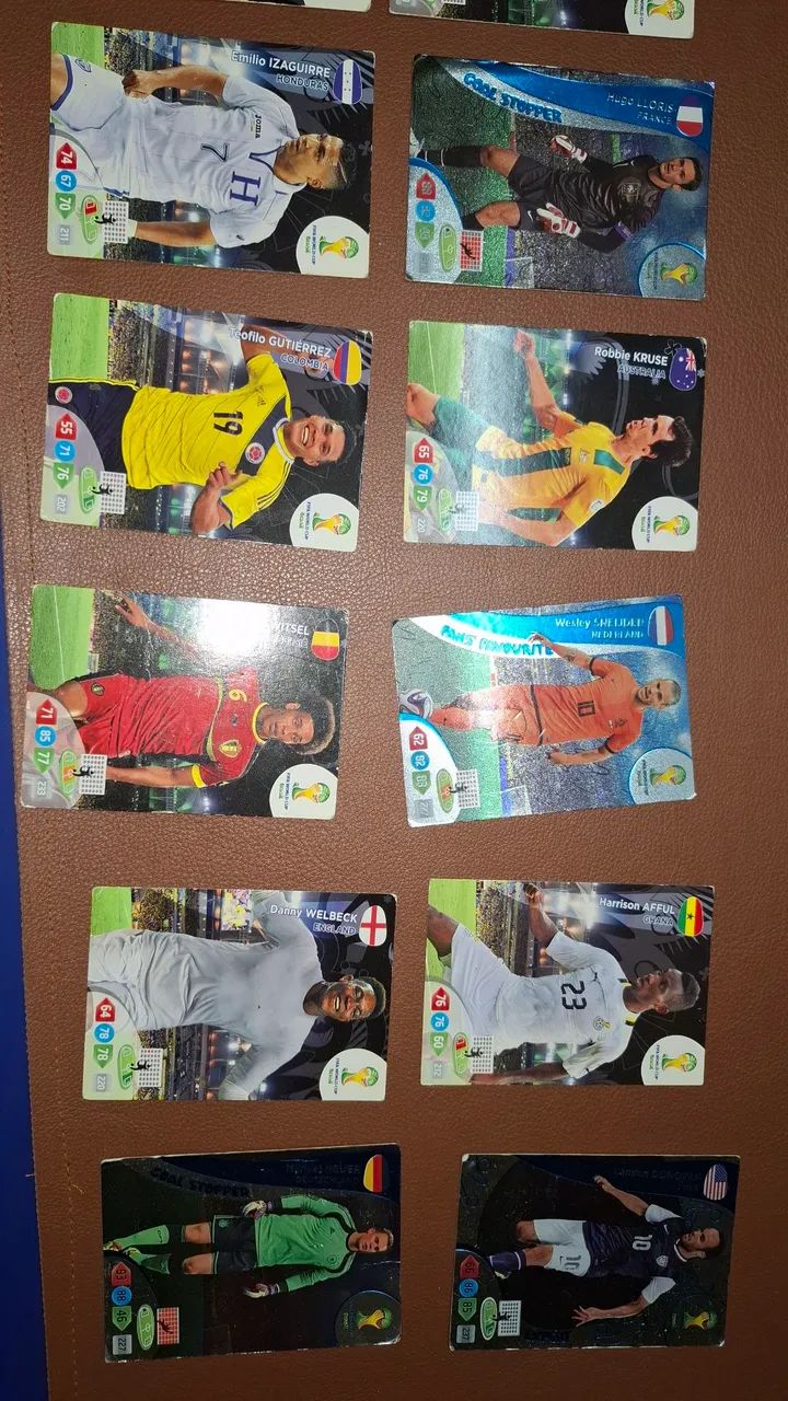 Cartas panini Adrenalyn copa 2014. Lote com 6 brilhantes