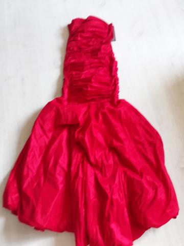 Promoção Vestido Longo Adulto vermelho em tafetá