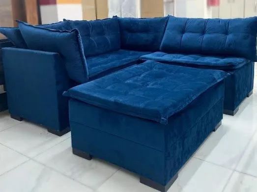 Sala sofá de canto com puff  - Foto 3