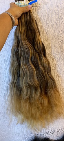 Cabelo humano morena iluminada com pontas claras de 65-70cm  - Foto 5