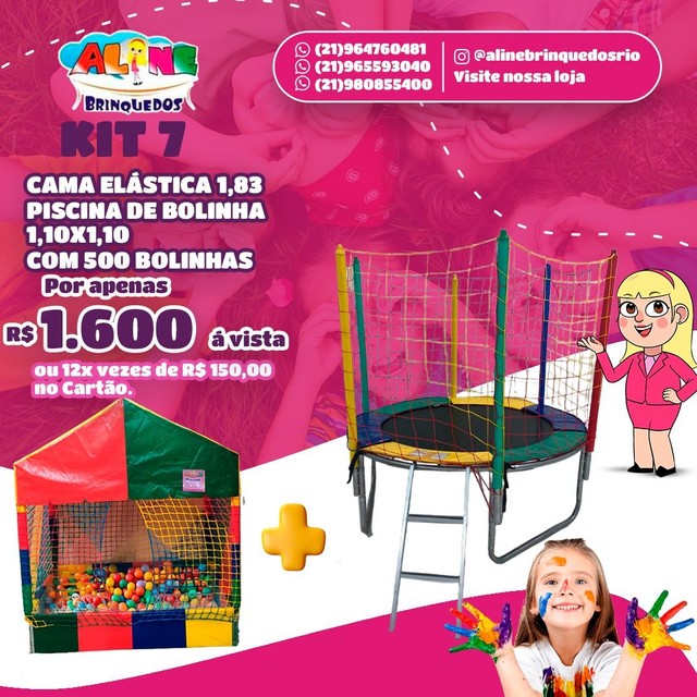 Cama elástica 1.83 escorregador médio  - Foto 4