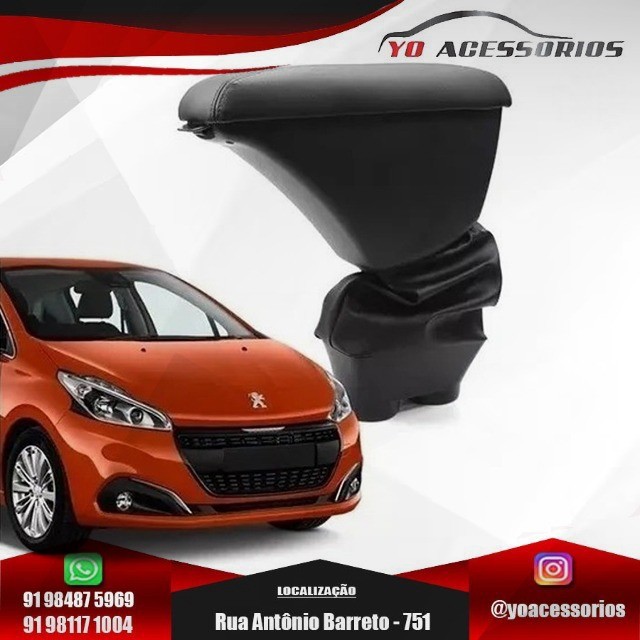 Apoio de braço console Peugeot 208 E 2008 2013 Preto