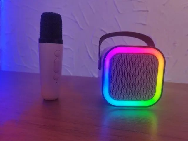?CAIXA DE SOM BLUETOOTH MICROFONE SEM FIO KARAOKE 