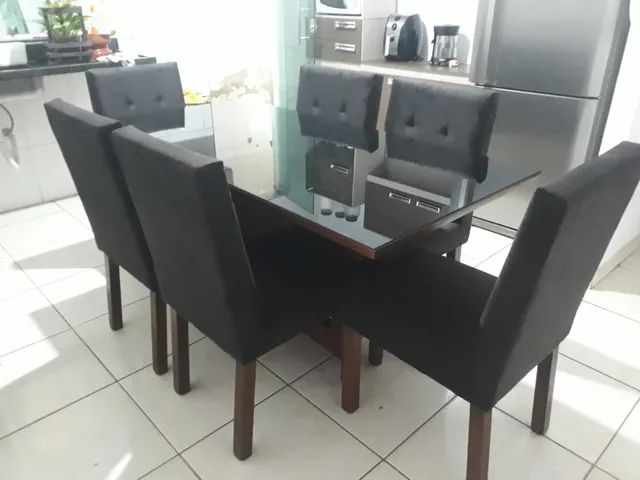 Mesa 6 cadeiras madeira maciça  - Foto 3