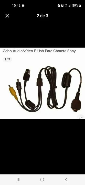 Cabo USB av para câmera Sony  - Foto 2