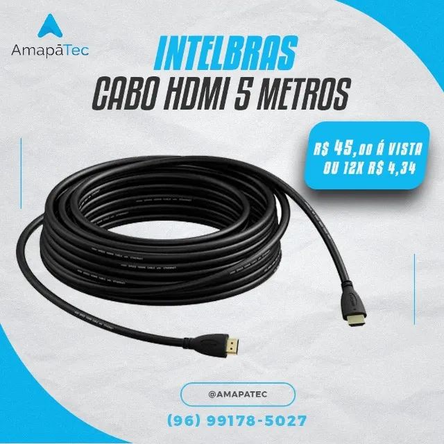 Cabo Hdmi Intelbras 2.0 com 5 Metros