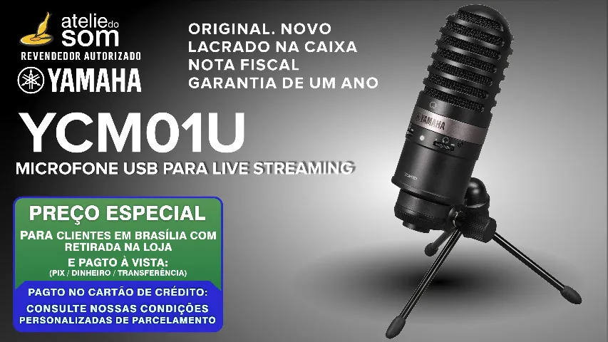 Yamaha Ycm01u Microfone Usb Podcast Streaming Preto Orignal Novo Gar 1 Ano