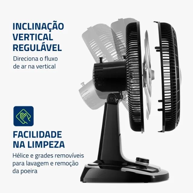 Ventilador 40cm Super Turbo 8 Pás, Mondial, Preto/Prata, 140W, 110V - VTX-40-8P - Foto 3