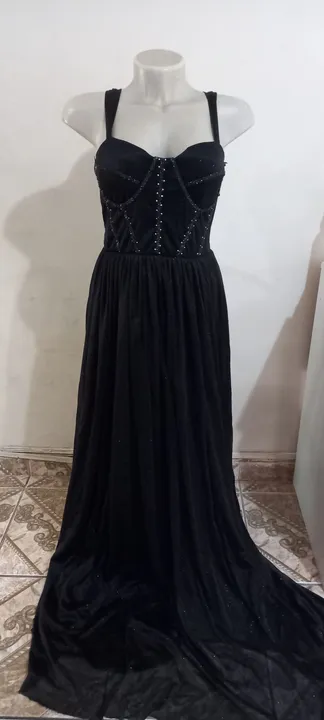 Vestido Festa Preto lurex tam P