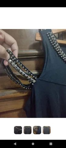Blusa Preta Viscose e Rebites - Foto 3
