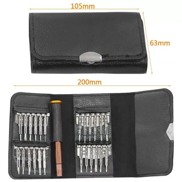 Kit chaves de precisão 25 peças, iPhone, Notebook, Relógio