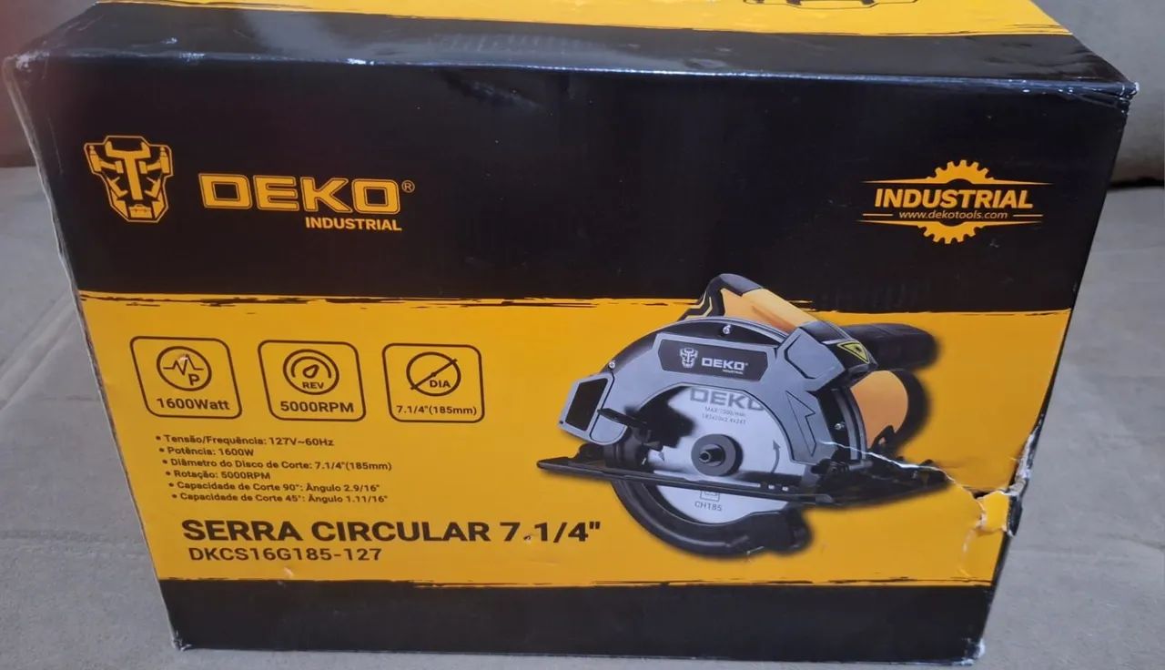 Serra Circular DEKO 185mm 7000rpm - Nova - Foto 2