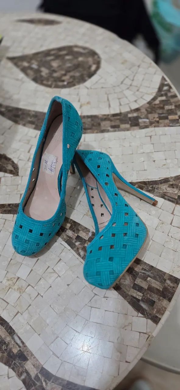 Sapato Meia Pata My Shoes verde tiffany tamanho 36 Calçados