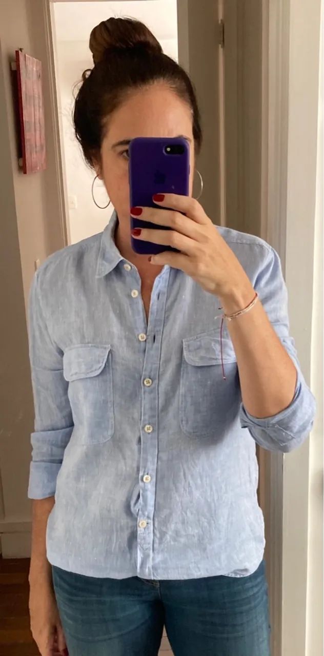 Camisa de linho azul Abrand  - Foto 2