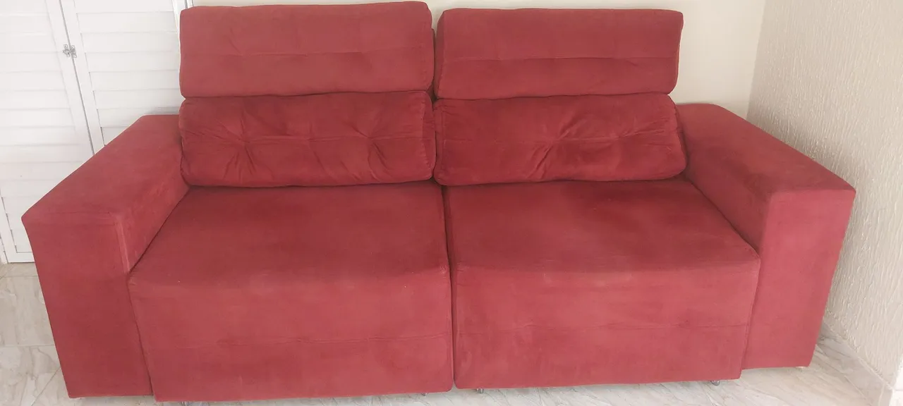 Sofá 3 lugares vermelho