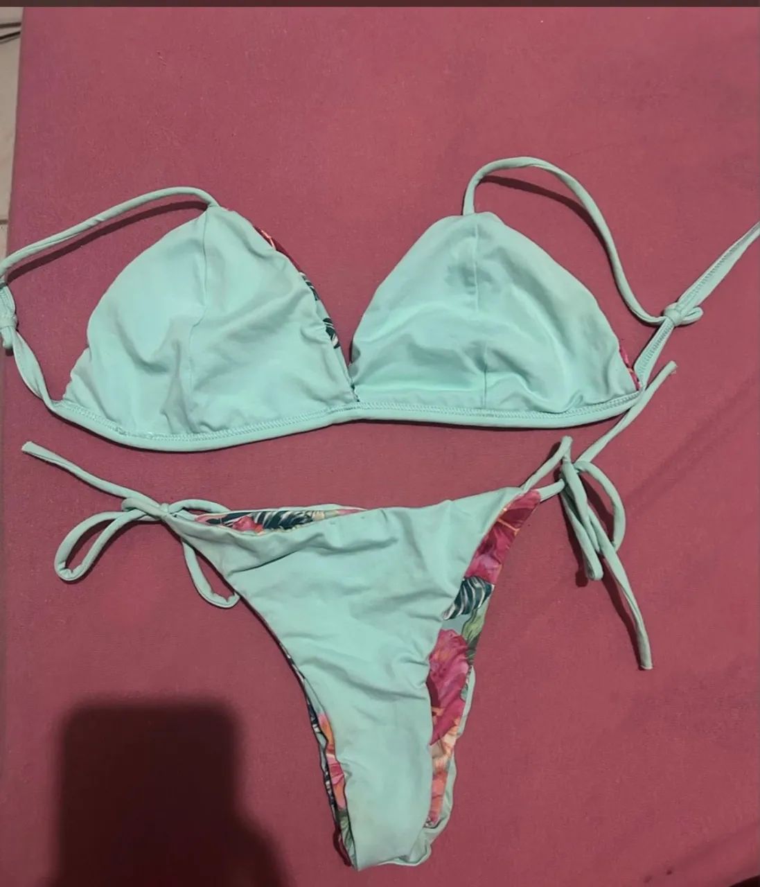 Biquíni Floral estampado dupla face - Foto 3