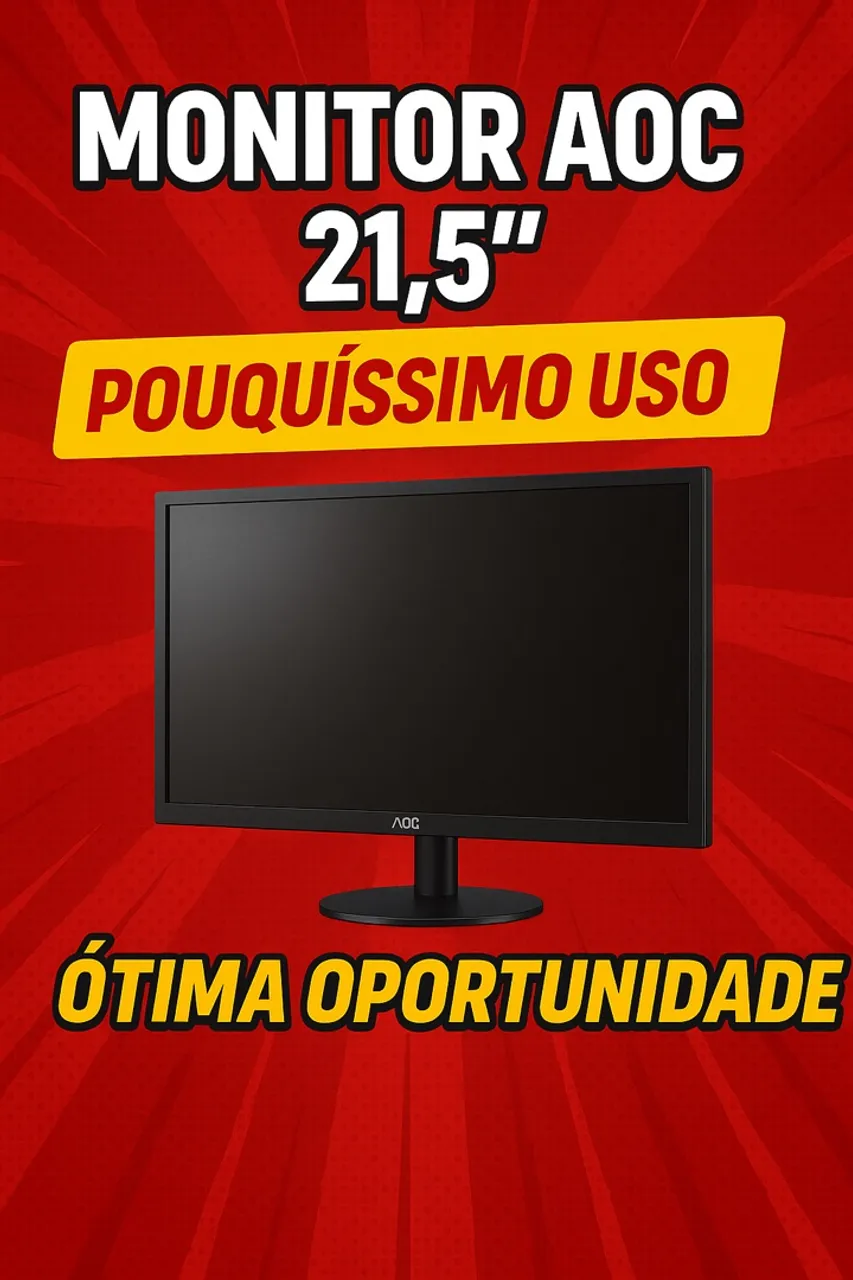Monitor AOC 21,5" 60hz - Pouquíssimo Uso!
