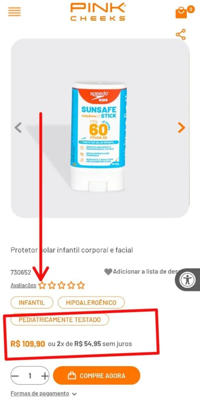 Protetor solar em bastão Speedo NOVO LACRADO  - Foto 2