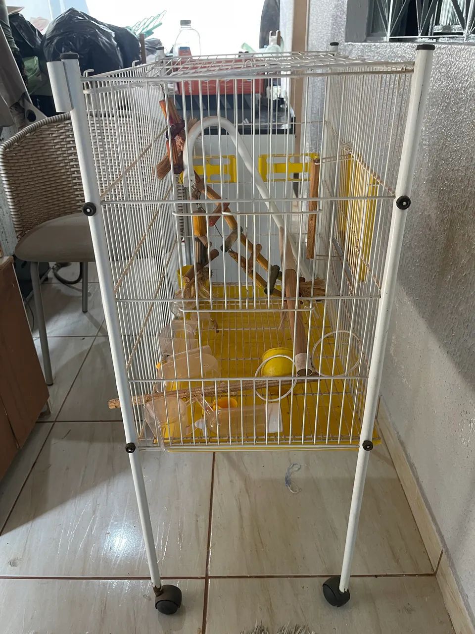 Gaiola para Calopsita - Grande, com suporte e rodinhas