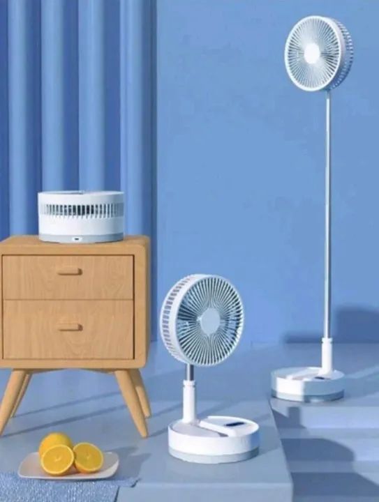 Ventilador portátil 5 Hélices - de mesa e chão<br>USB recarregável dobrável