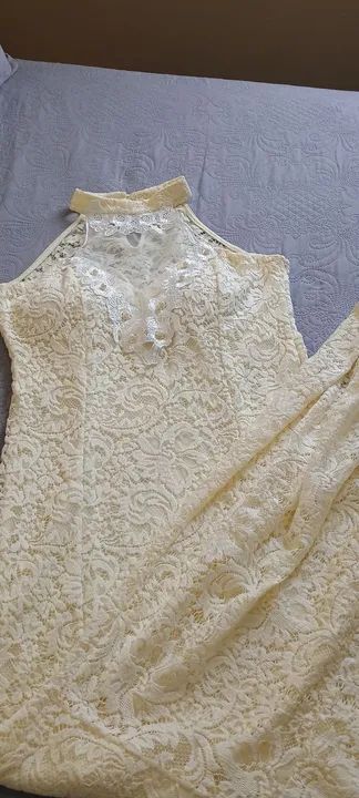 Vestido de renda off white  M - Foto 3