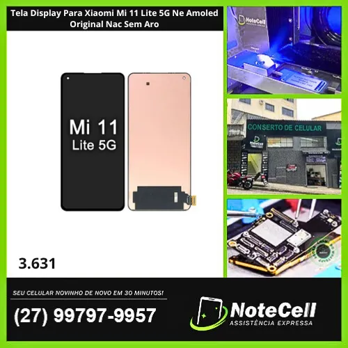 Tela Display Para Xiaomi Mi 11 Lite 5G Ne Amoled Original Nac Sem Aro